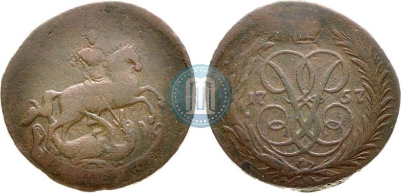 Picture 1 kopeck 1757 year  