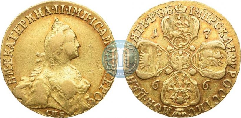 Picture 5 roubles 1766 year СПБ 