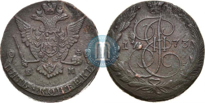 Picture 5 kopecks 1773 year ЕМ 