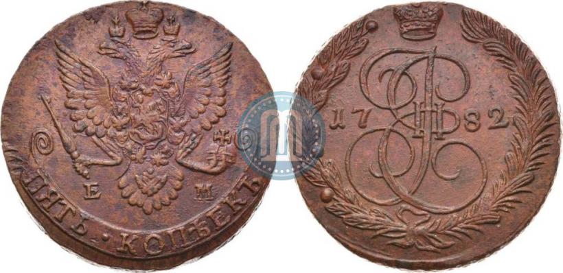 Picture 5 kopecks 1782 year ЕМ 