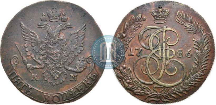 Picture 5 kopecks 1786 year КМ 