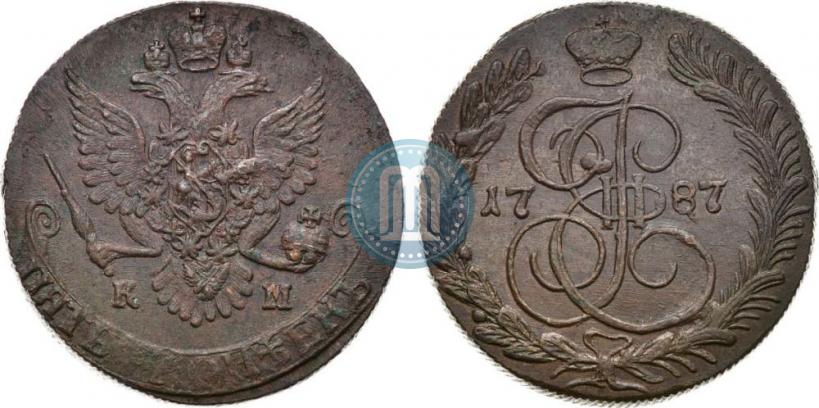 Фото 5 копеек 1787 года КМ 