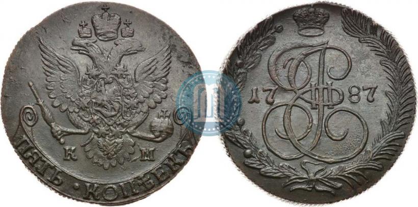 Фото 5 копеек 1787 года КМ 