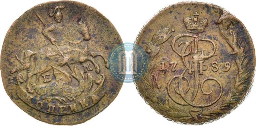 Фото 1 копейка 1789 года ЕМ 