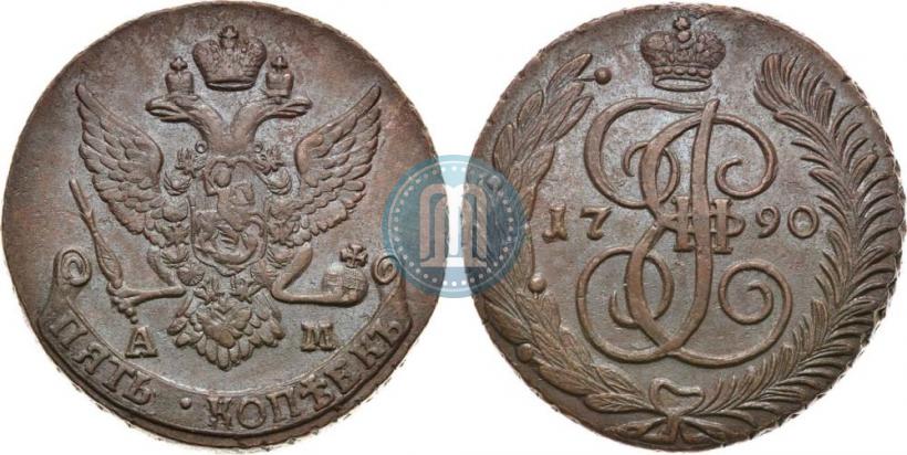 Picture 5 kopecks 1790 year АМ 