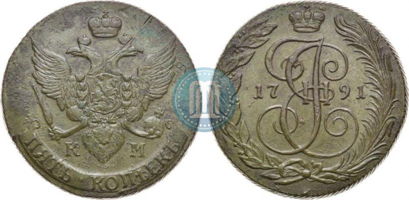 Picture 5 kopecks 1791 year КМ 