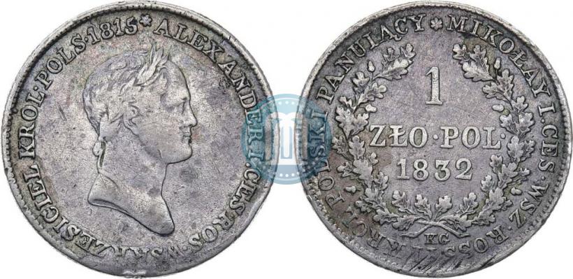 Picture 1 złoty 1832 year KG 