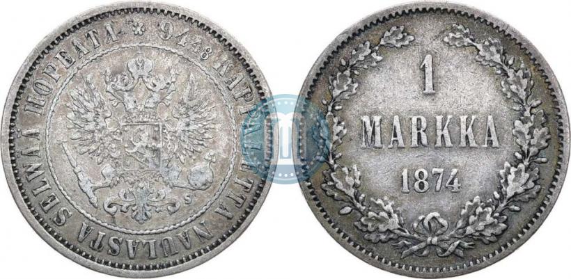Picture 1 markka 1874 year S 