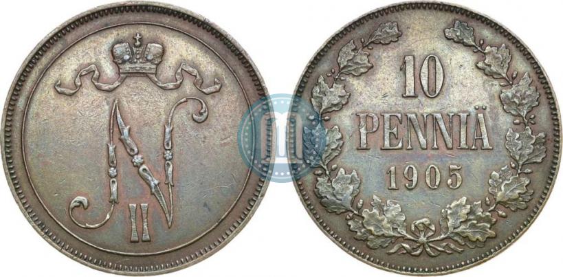 Фото 10 пенни 1905 года  