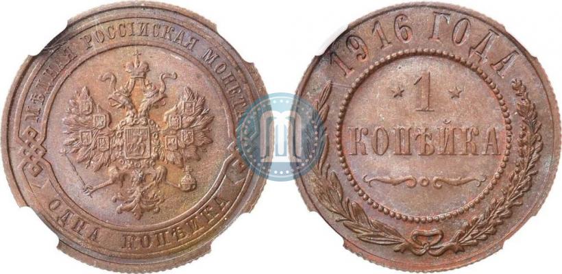 Picture 1 kopeck 1916 year  
