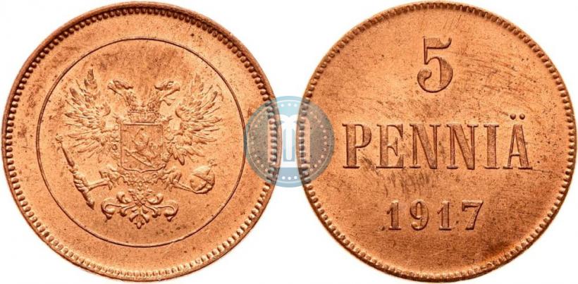 Picture 5 pennia 1917 year  