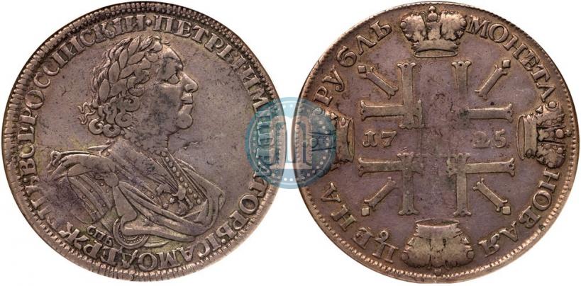 Picture 1 rouble 1725 year СПБ "Sun rouble, portrait in armour"