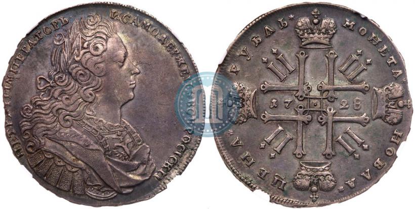 Фото 1 рубль 1728 года  "Тип 1727"
