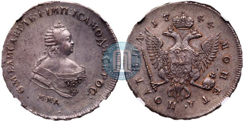 Фото Полтина 1744 года ММД 