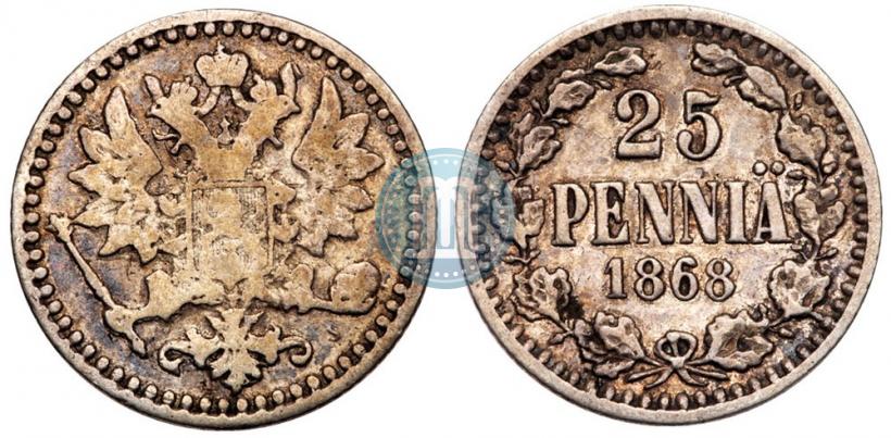 Фото 25 пенни 1868 года S 