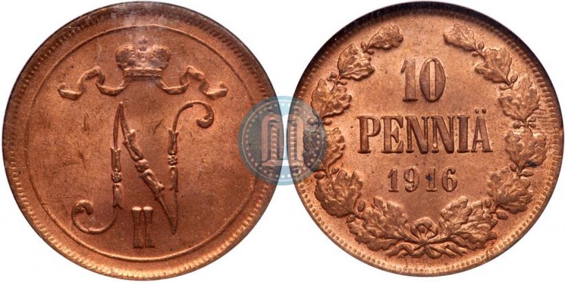 Picture 10 pennia 1916 year  