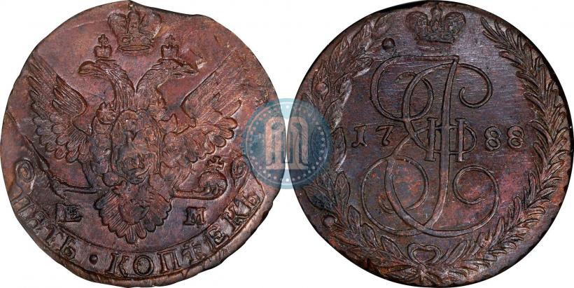 Фото 5 копеек 1788 года ЕМ 
