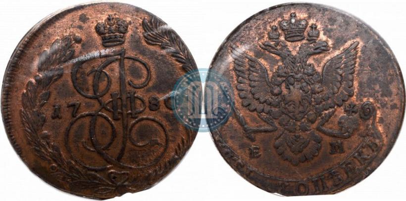 Фото 5 копеек 1780 года ЕМ 