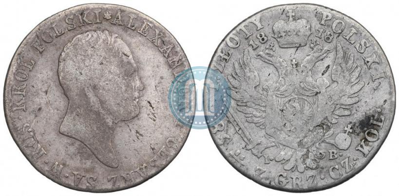 Фото 2 злотых 1818 года IB 