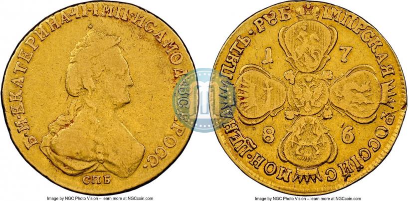 Picture 5 roubles 1786 year СПБ 