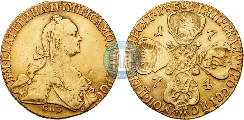 Picture 10 roubles 1774 year СПБ 