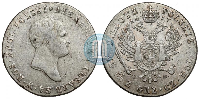 Фото 2 злотых 1817 года IB 