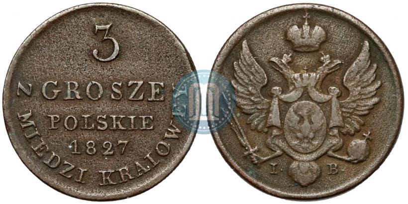 Picture 3 grosze 1827 year IB 