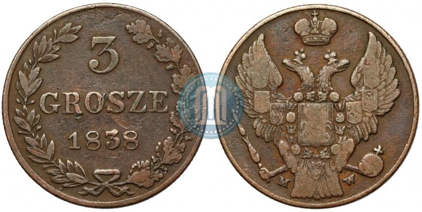 Picture 3 grosze 1838 year MW 