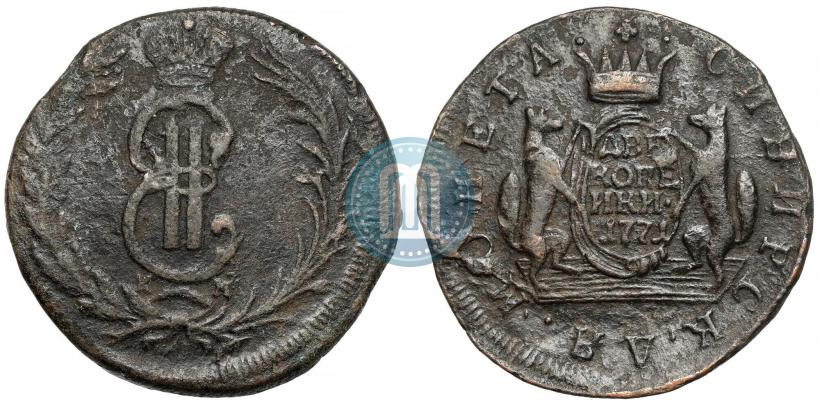 Фото 2 копейки 1771 года КМ 