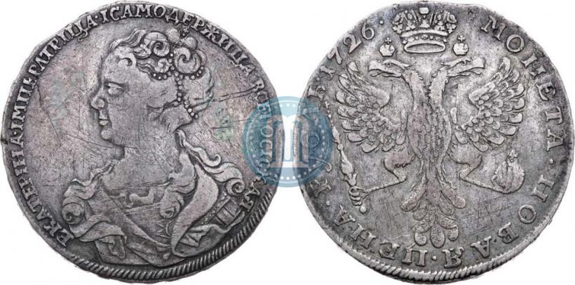 Picture 1 rouble 1726 year  "Moscow type, portrait turned to the left"