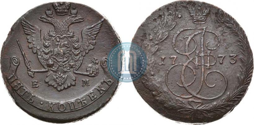 Picture 5 kopecks 1773 year ЕМ 