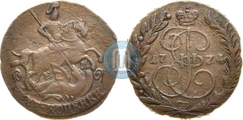 Picture 2 kopecks 1774 year ЕМ 