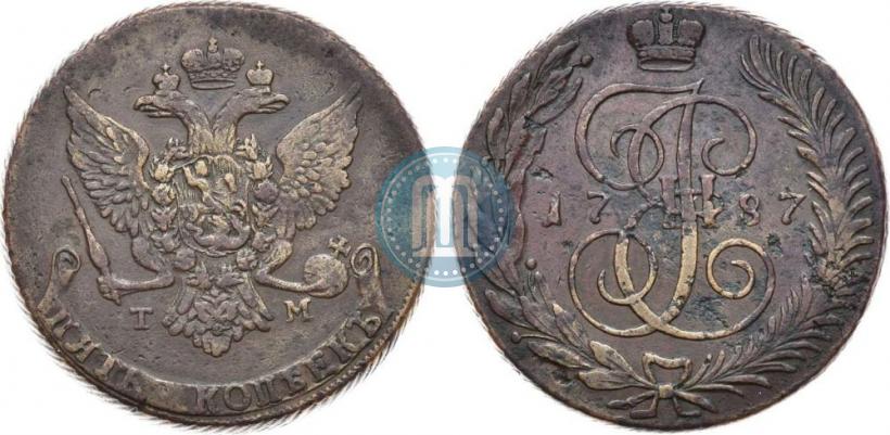 Picture 5 kopecks 1787 year ТМ 