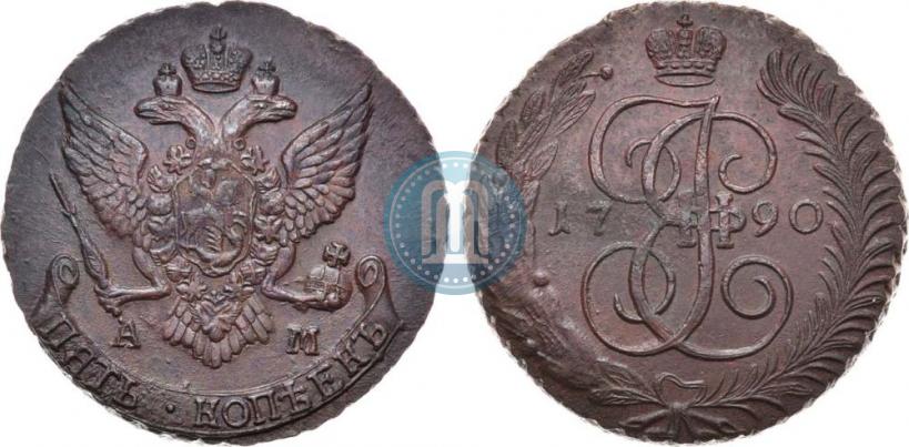 Picture 5 kopecks 1790 year АМ 