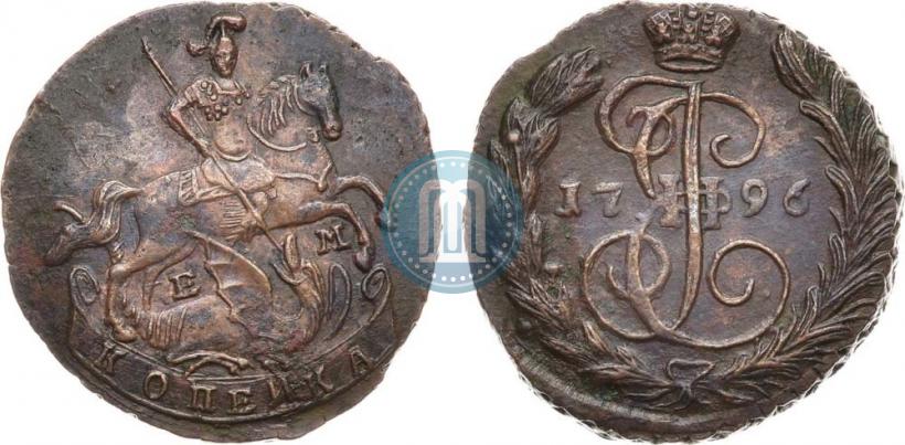 Picture 1 kopeck 1796 year ЕМ 