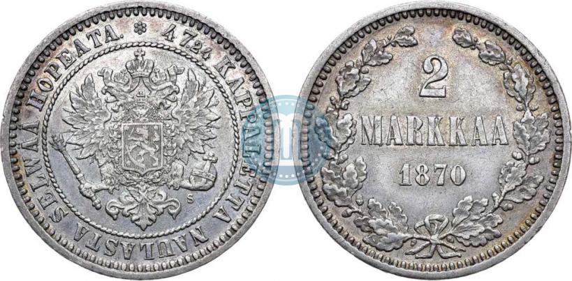 Picture 2 markkaa 1870 year S 