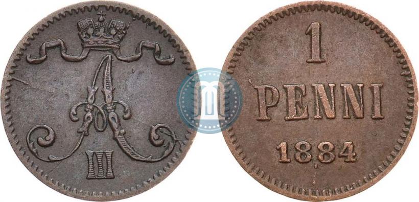 Фото 1 пенни 1884 года  