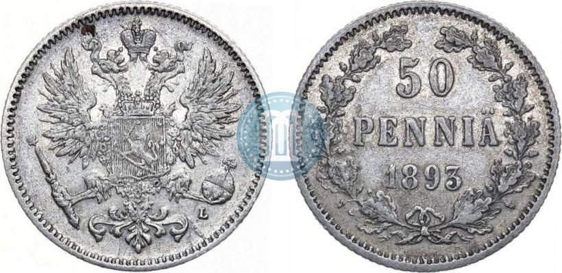 Picture 50 pennia 1893 year L 