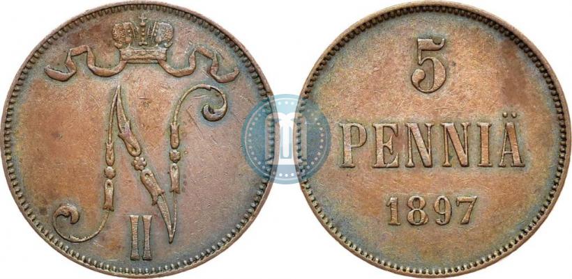 Фото 5 пенни 1897 года  