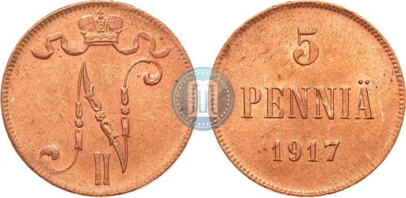 Picture 5 pennia 1917 year  