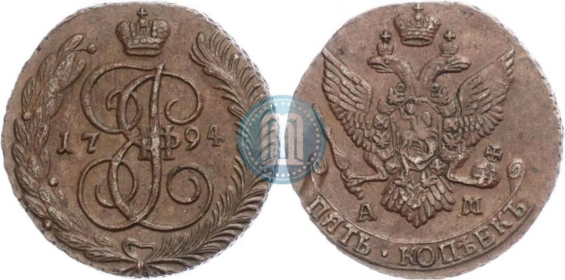 Picture 5 kopecks 1790 year АМ 