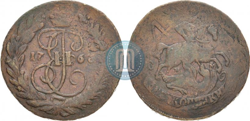 Фото 2 копейки 1763 года ММ 