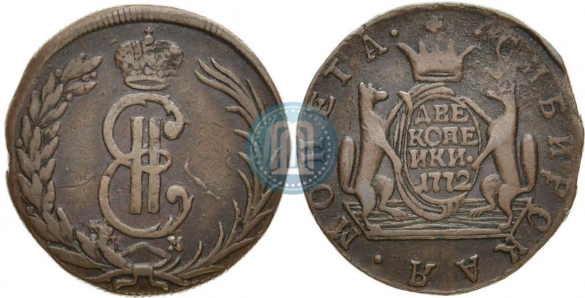 Фото 2 копейки 1772 года КМ 