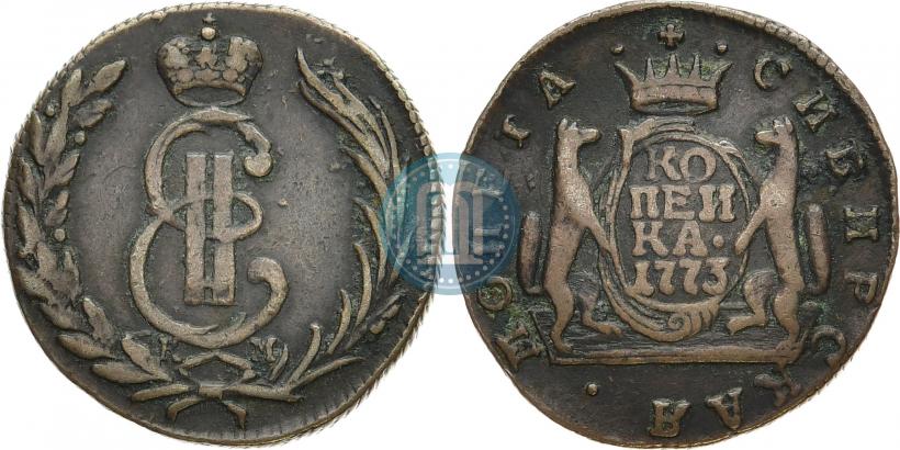 Фото 1 копейка 1773 года КМ 
