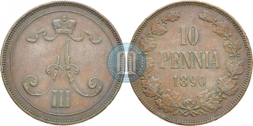 Picture 10 pennia 1890 year  
