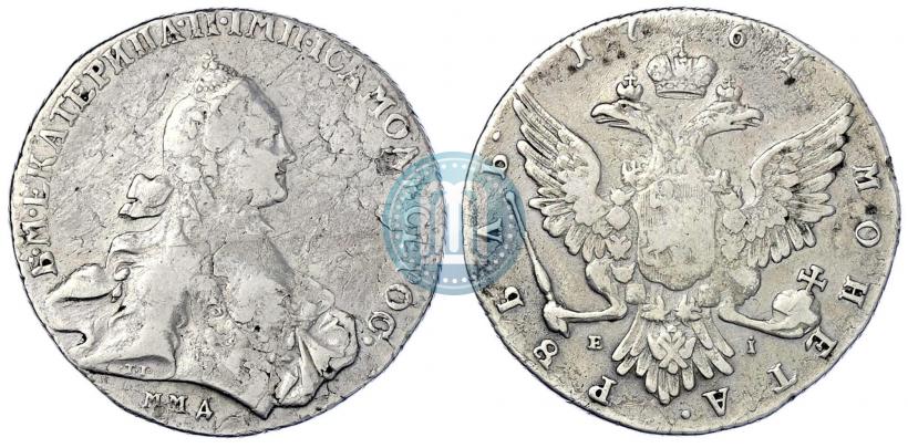 Фото 1 рубль 1764 года ММД-EI 