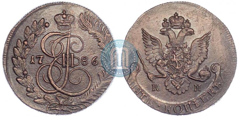 Picture 5 kopecks 1786 year КМ 