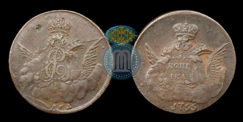 Фото 1 копейка 1755 года ММД 