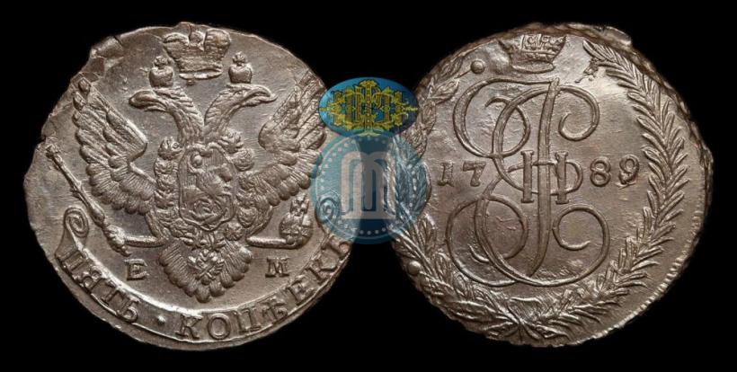 Фото 5 копеек 1789 года ЕМ 