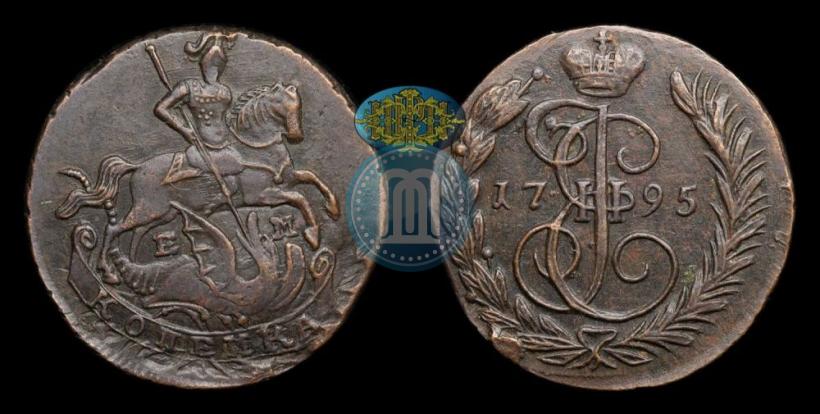 Picture 1 kopeck 1795 year ЕМ 